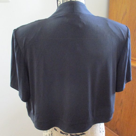 R & K Originals Woman Bolero Cropped Shrug Cardigan Short Sleeve, Black, Size 2X - Picture 6 of 10